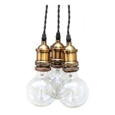 Eddie & Sons - Vintage-Style Pendant Cluster, 3 Drops - Pendant Lighting