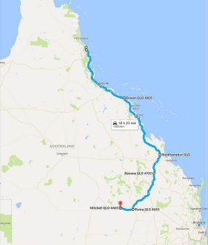 Police allege the British backpacker and her alleged rapist took this rough route through Queensland.