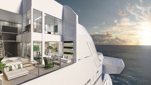 A villa suite on board Celebrity Cruises's new Celebrity Edge ship.