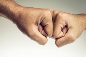 A fist bump (also called knuckle touch, power five,] dap, pound, fist pound, spudding, fo' knucks, box, Bust,spuds, ...