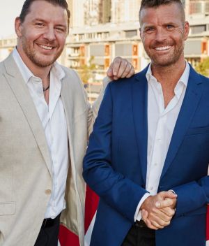 Manu Feildel and Pete Evans at the MKR launch 19/01/16. Photo: Channel Seven PPphoto#5.jpg