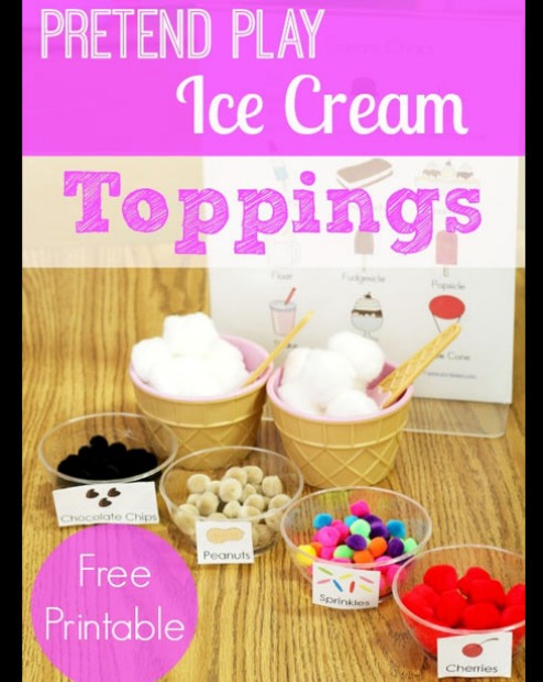 <b>Ice cream shop</b><br>Use material, pom poms and cotton wool to 'make' different ice creams for your customers. ...
