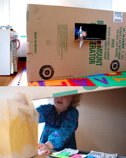 <b>Food truck</b> <br>A large box can work well as a food truck - let your little one create and serve some tasty ...