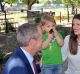 Federal Labor MP for Adelaide Kate Ellis with her son Samuel and Opposition Leader Bill Shorten.