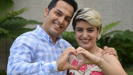 Brisbane asylum seeker Mojgan Shamsalipoor with her husband Milad Jafari. 