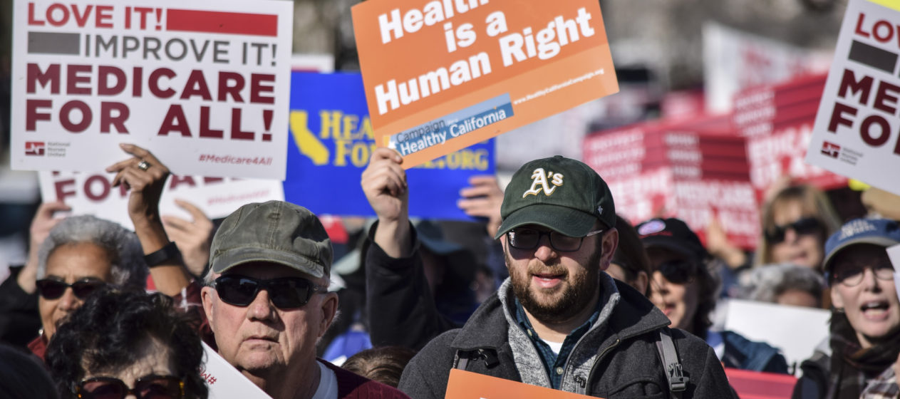 Protestors demand Medicare for all in Bakersfield, California. Photo by ufcw770 on Flickr.