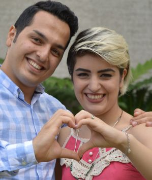 Brisbane asylum seeker Mojgan Shamsalipoor with her husband Milad Jafari. 