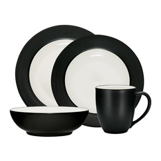 Colorwave Graphite 16pce Rim Set - Dinnerware Sets