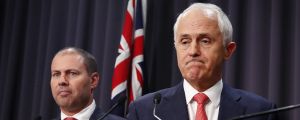 Minister for Environment and Energy Josh Frydenberg and Prime Minister Malcolm Turnbull address the media after their ...