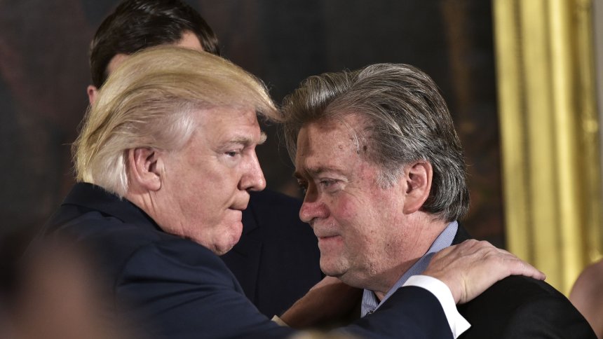 U.S. President Donald Trump and his chief of staff Steve Bannon