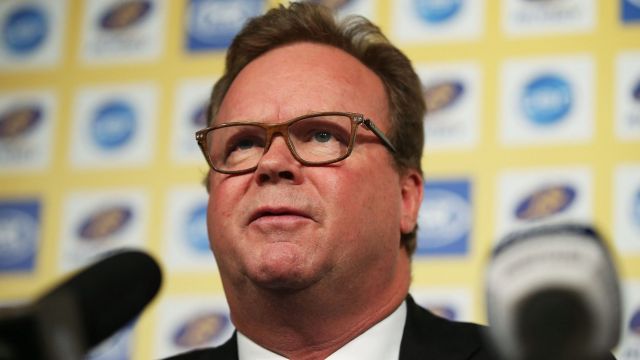 ARU chief executive Bill Pulver at the announcement of a record broadcast deal in December 2015. 