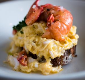 Marron scrambled eggs.