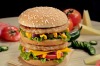 The Indian version of the Big Mac, featuring chicken or a veggie cheese and corn patty.