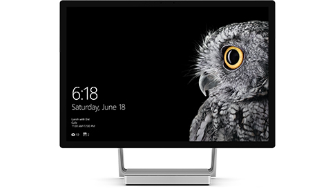 Surface Studio with Windows 10 lock screen