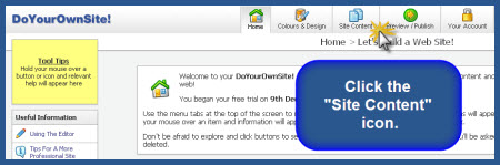 doyourownsite.co.uk - Click Site Content