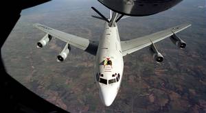 US 'nuclear sniffer': The WC-135W Constant Phoenix aircraft collects particulate and gaseous debris from the accessible regions of the atmosphere (U.S. Air Force file photo)