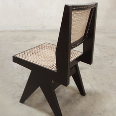  - Armless Dining Chair - Black Finish (Pierre Jeanneret Style) - Dining Chairs