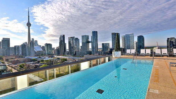 The rooftop pool at The Thompson, Toronto. 