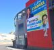 The two Liberal Party billboards that grace the building owned by Lisa Scaffidi and her husband.