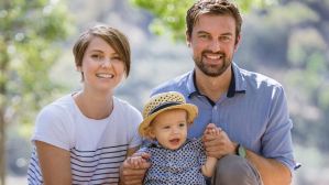 Belconnen couple Rebecca Stones and Adam Duffy with their 14-month-old son Henry. The couple are engaged but will not ...