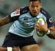 Henry Speight of the Brumbies tackles Israel Folau of the Waratahs