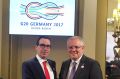 US Treasury Secretary Steven Mnuchin and Treasurer Scott Morrison in Germany during the G20 meeting in Baden-Baden.