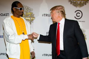 Snoop Dogg, left, and Donald Trump arrive to the Comedy Central Roast of Donald Trump in New York, Wednesday, March 9, 2011.