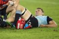 Sidelined: Jack Dempsey could be out for up to three months after hurting his foot in the Waratahs' loss to the Brumbies.
