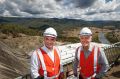 Malcolm Turnbull with Snowy Hydro chief Paul Broad at Talbingo, NSW.