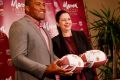 Queensland Premier Annastacia Palaszczuk and former Origin star Petero Civoniceva announcing Queensland's first State of ...