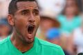 Nick Kyrgios of Australia celebrates match point against Alexander Zverev of German.