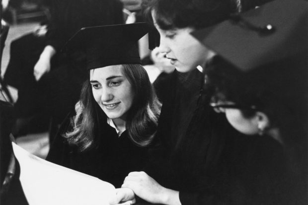 Students graduating from Radcliffe College, Cambridge, Massachusetts, June 1962