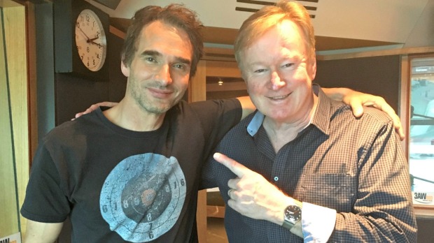 Todd Sampson in the 3AW studio with Denis Walter.