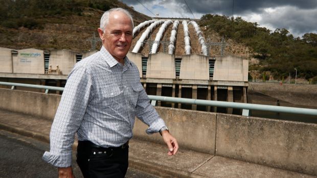 Prime Minister Malcolm Turnbull during his tour of the Snowy Hydro Tumut 3 power station.