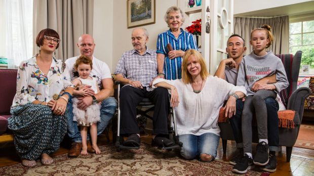 James Bradley (centre) with his extended family.