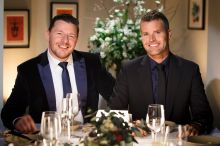 Manu Feildel with fellow <I>My Kitchen Rules</I> judge Pete Evans. The show has suffered a drop in ratings.
