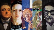 Composite image of Archibald Prize winners over the years, including the 2015 winner 