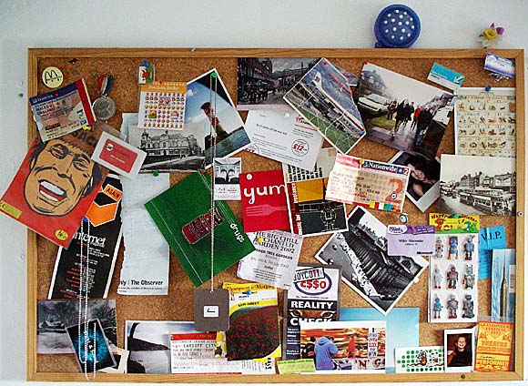 The urban75 office pin-board!