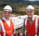 Malcolm Turnbull with Snowy Hydro chief Paul Broad at Talbingo, NSW.