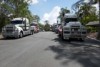 Trucks line-up for Owen Ringrose's funeral