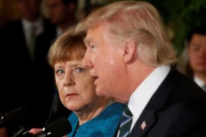 Angela Merkel and Donald Trump (ABC News)