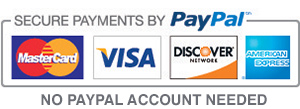 Payments secured by Paypal. No Paypal account needed