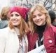 Jessica Chastain and Chloe Grace Moretz at the Women's March on Washington on January 21.