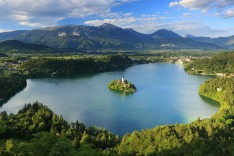 Bled Lake in Slovenia with the Assumption of Mary Church, Slovenia, Europe