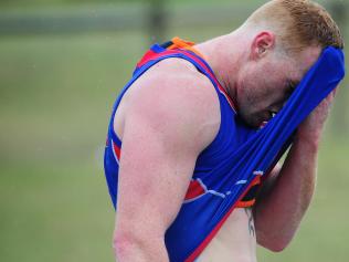 Western Bulldogs training at Barwon Heads. (I've named players where I can, apologies for all those I have missed!) Adam Cooney.