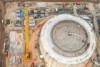 Aerial shot of work on Ichthys LNG tank