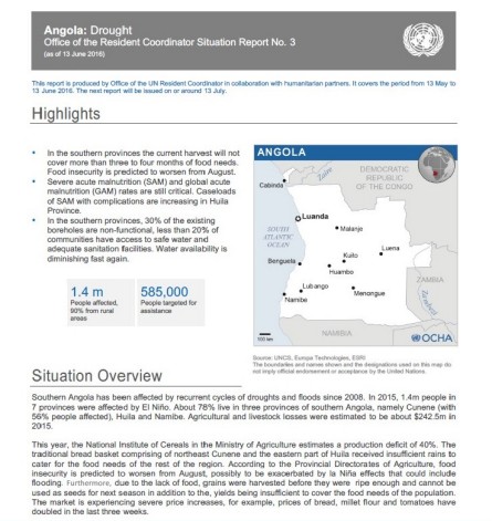 CERF Droughts South of Angola - 3rd sitrep