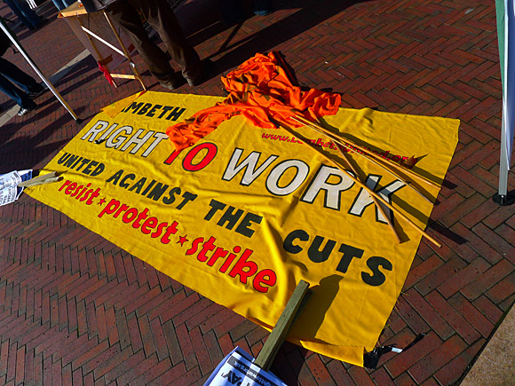 Brixton, Protest the Cuts rally and march, Windrush Square, Brixton, London, Saturday 30th October 2010