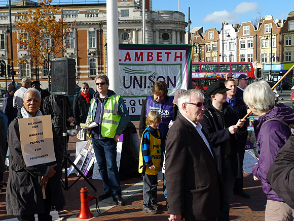 Brixton, Protest the Cuts rally and march, Windrush Square, Brixton, London, Saturday 30th October 2010