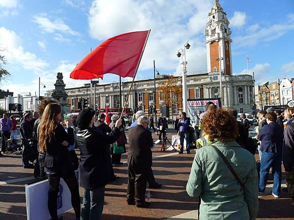 Brixton, Protest the Cuts rally and march, Windrush Square, Brixton, London, Saturday 30th October 2010